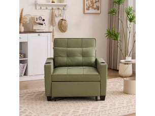 Fauteuil convertible   Tissu vert