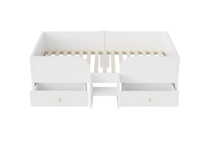 Lit avec rangement 90x200 cm <strong>HAUSS SPOLE</strong>  <strong></strong> coloris blanc