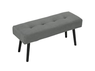 Banc capitonné en velours côtelé, banc de lit avec pieds en métal, banc à chaussures 100 x 36 x 45 cm gris