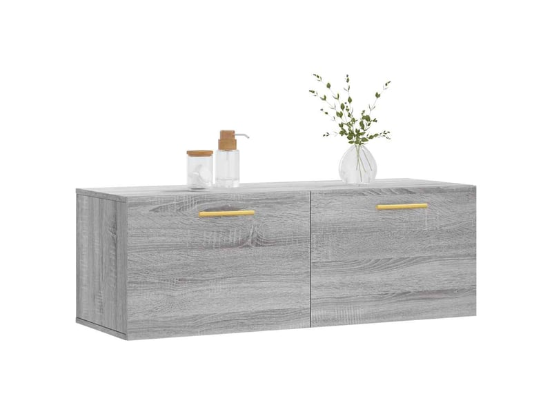  Armoire murale salon sonoma gris 100x36,5x35cm bois d'ingénierie shl3575  - Conforama C