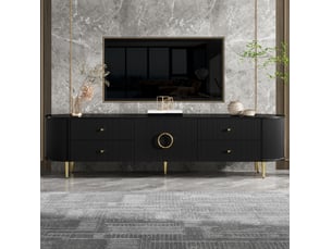 Meuble tv coloris noir 180 cm <strong>WISHDOR</strong>  <strong></strong>