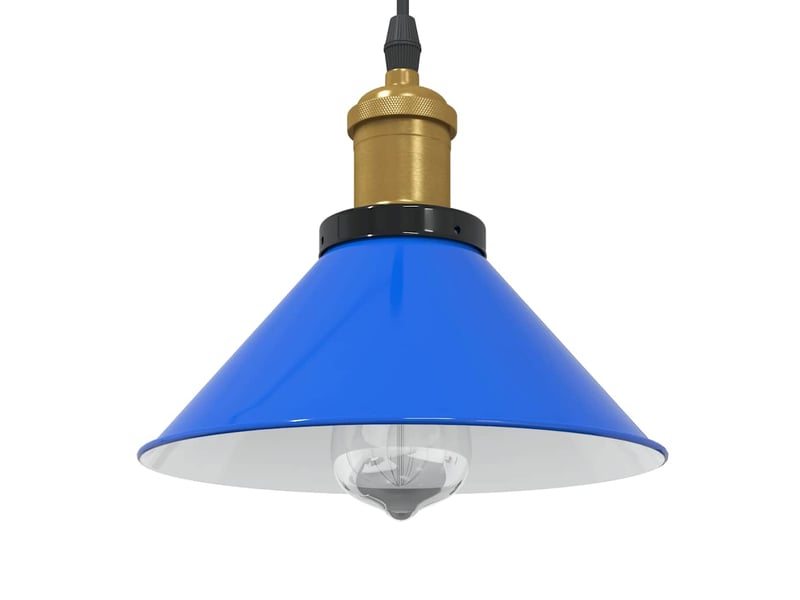  Lampe suspendue, suspension luminaire réglable hauteur e27 bleu foncé ø 22 cm métal  - Conforama B