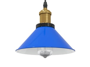 Lampe suspendue, suspension luminaire réglable hauteur e27 bleu foncé ø 22 cm métal