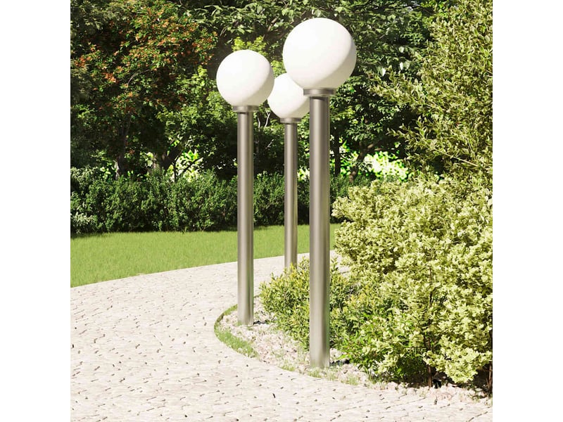 Lot de 3 borne lumineuse 120 cm acier inoxydable ip44 - Conforama C