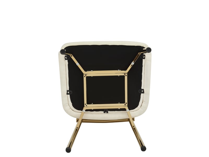  Lot de 2 chaises de salle à manger avec accoudoirs 61x59x78,5 cm, rembourrées, dossier ergonomique, polyester blanc  - Conforama E