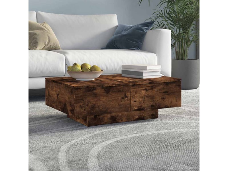  Table basse - table de salon - table à thé chêne fumé 90x60x31 cm bois d'ingénierie  - Conforama B