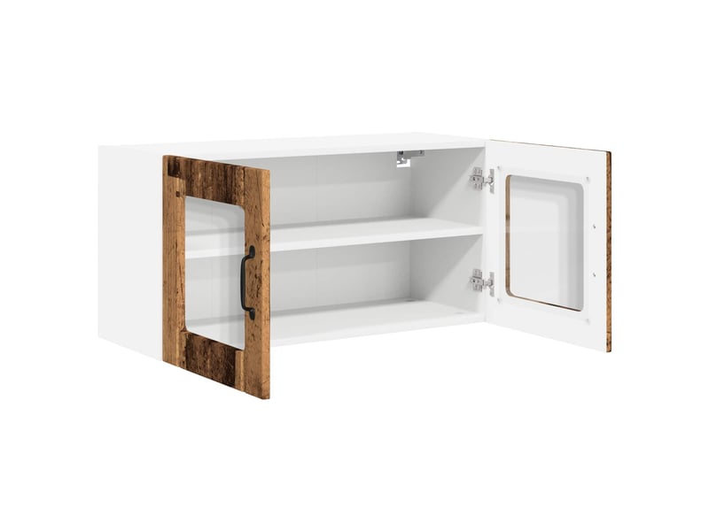 Meuble mural de cuisine, cabinet en verre mural bois ancien 80x31x40cm shl8157 - Conforama E