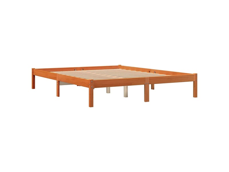  Lit double- lit adulte -  cadre de lit sans matelas  marron 150x200cm bois pin massif  - Conforama B