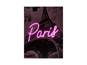 Tableau led - home deco factory - paris - lumineux - noir et rose