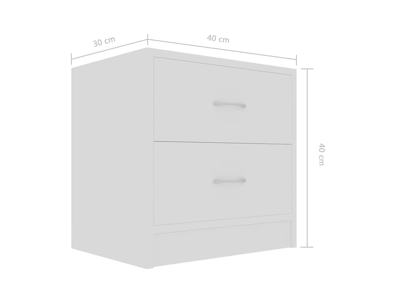  Table de chevet - cabinet de chevet - table de nuit blanc 40x30x40 cm bois d'ingénierie  - Conforama E