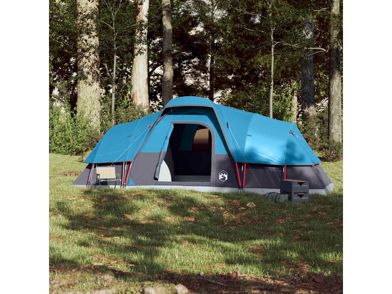  Tente de camping, tente à dôme 11 personnes bleu imperméable  - Conforama C