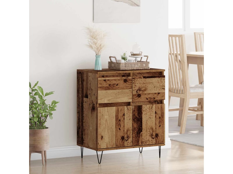  Buffet - bahut - meuble de rangement bois ancien 60 x 35 x 70 cm bois d'ingénierie et fer  - Conforama B