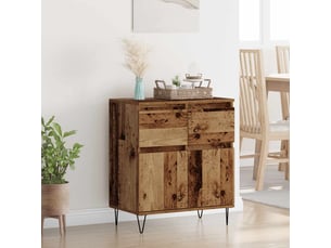 Buffet - bahut - meuble de rangement bois ancien 60 x 35 x 70 cm bois d'ingénierie et fer