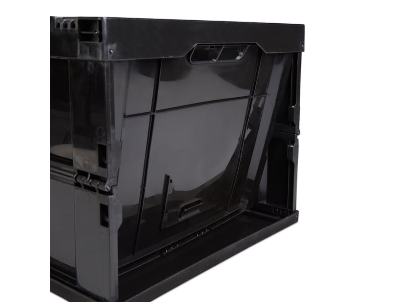  Boîte de transport pliable empilable 31,5 x 58,5 x 40 cm capacité 60 litres ergonomique en polypropylène noir 13_0006028  - Conforama C