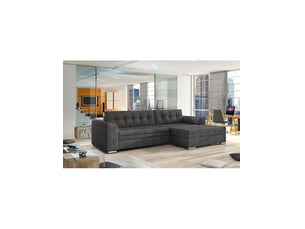 Canapé d'angle droit fixe <strong></strong> <strong></strong> 4 places Polyester Gris Foncé