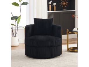 Fauteuil fixe pivotant <strong>MODENVIE</strong> <strong></strong> Velours côtelé noir vendu A l'unité