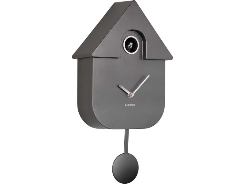  Horloge murale moderne cuckoo gris foncé métallique  - Conforama A