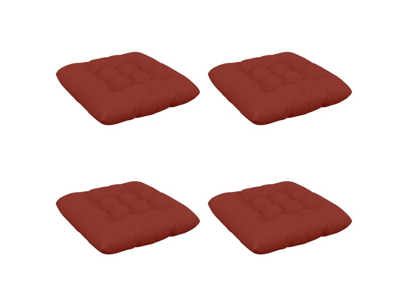 Lot de 4 coussins de siège, coussins d'assise vianen 100 % polyester rouge cf60840 - Conforama A
