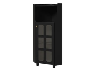 Meuble d'angle avec led contrôlée par application mdf noir 63.5x124 cm