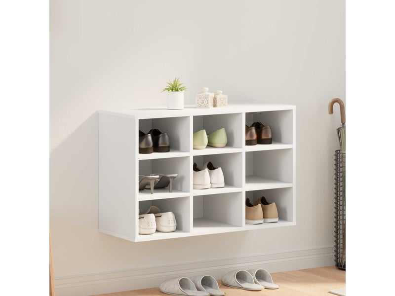  Meuble à chaussure, cabinet à chaussures 77,5x30x51 cm bois d'ingénierie blanc  - Conforama B