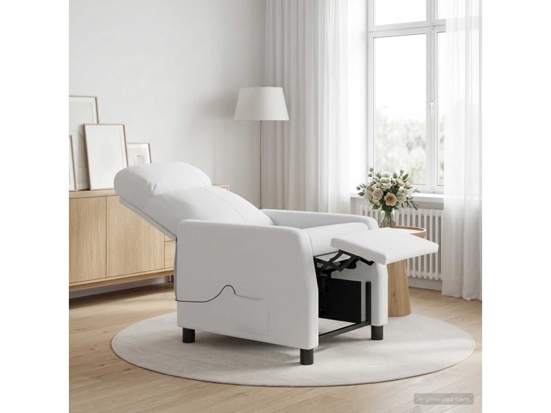  Vidaxl fauteuil de massage inclinable blanc tissu  - Conforama B
