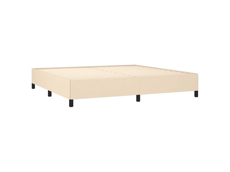  Lit double- lit adulte -  cadre de lit sans matelas crème 200x200 cm tissu  - Conforama C