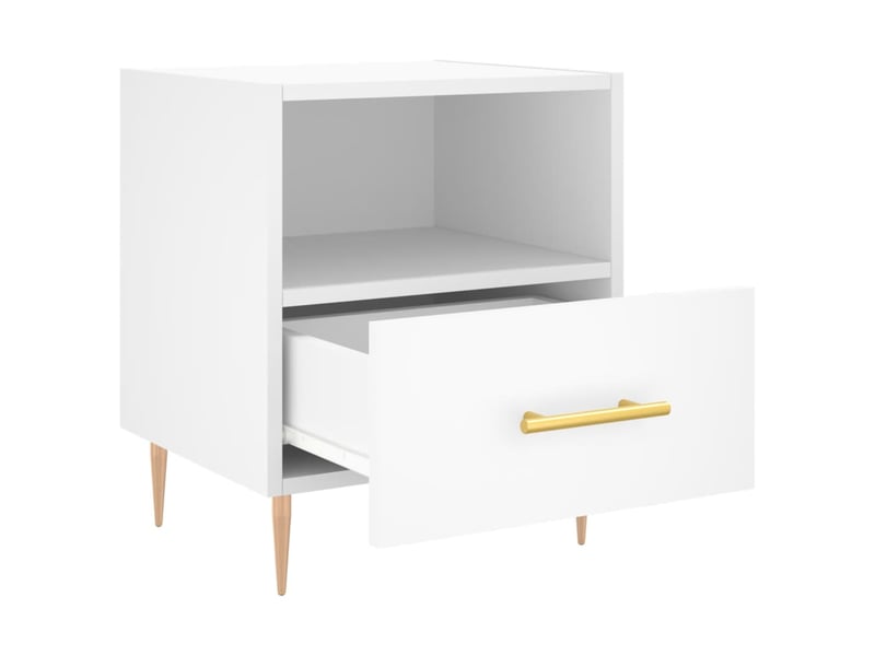  Table de chevet - cabinet de chevet - table de nuit blanc 40x35x47,5 cm bois d’ingénierie  - Conforama B