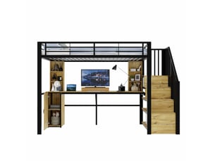 Lit mezzanine 90x200 cm <strong>COVREO </strong>  <strong></strong> coloris noir
