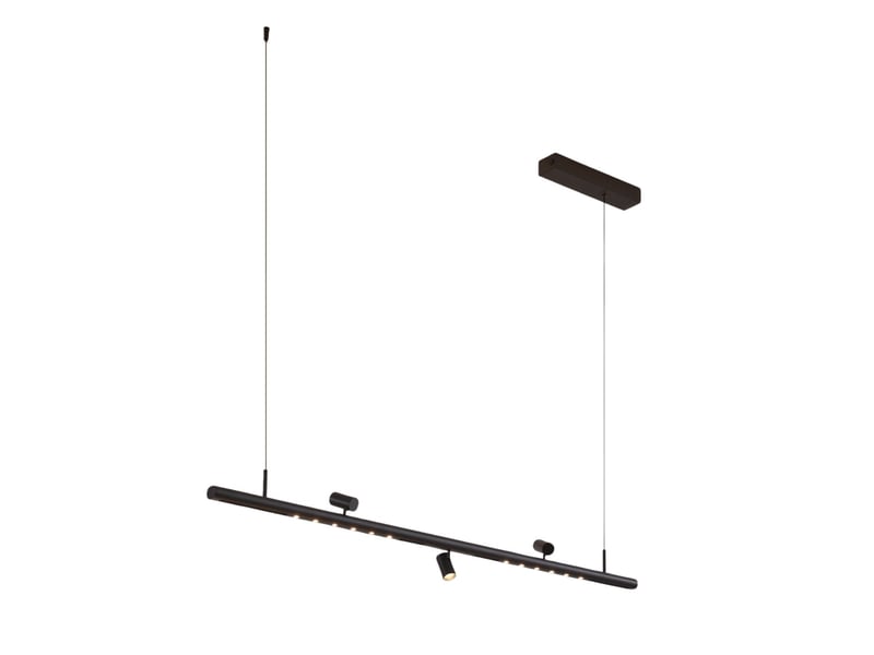 Suspension noire système magnétique 3 spots et 2 profilés led 27w - lyne Lyne - Conforama A