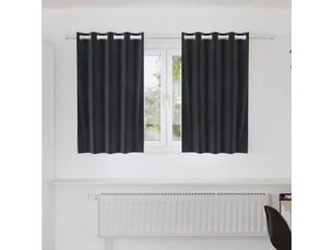 Lot de 2 rideaux, rideaux de fenêtre gris foncé 140 x 140 cm velours cf44060