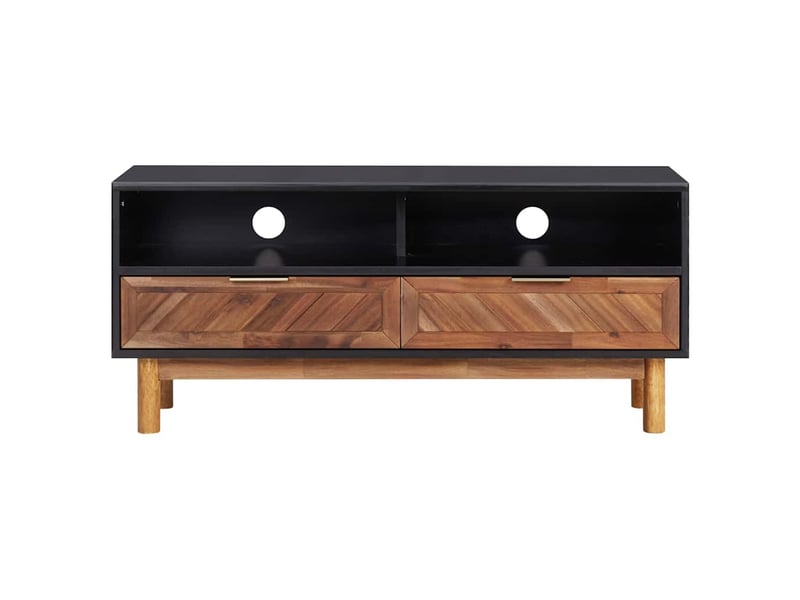  Meuble tv - banc tv - meuble de rangement 100x35x45 cm bois d'acacia massif et mdf  - Conforama A
