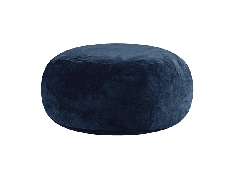  Pouf poire bleu pliable 100 x 100 x 50 cm en mousse, assise souple pour chambre, balcon et détente  - Conforama A
