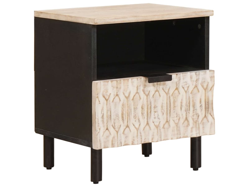  Table de chevet avec tiroir 2 pièces blanc 40 x 33 x 46 cm  - Conforama C