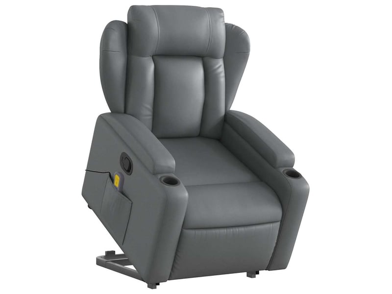 Fauteuil inclinable de massage, fauteuil relax gris similicuir shl9964 - Conforama C