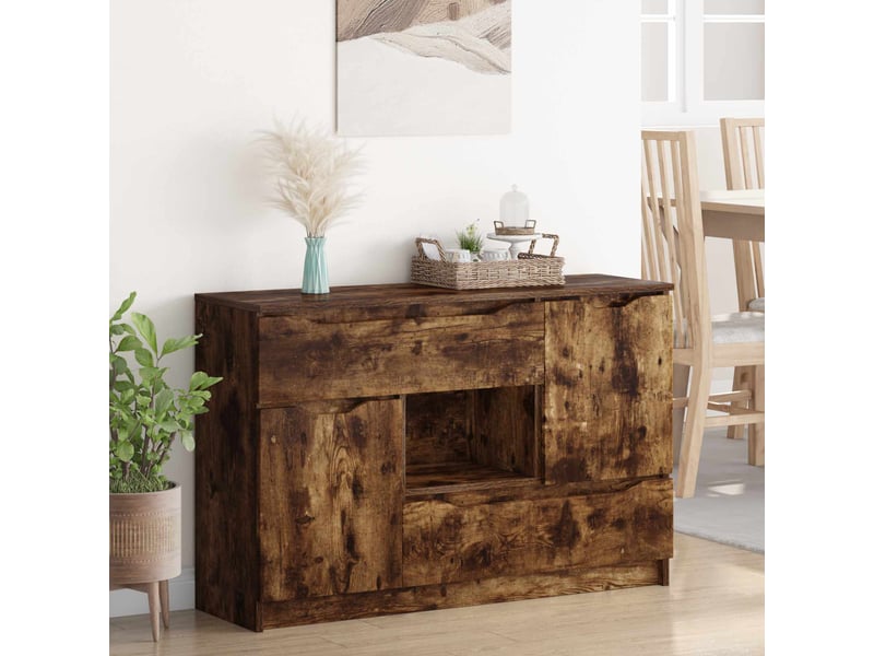  Buffet - bahut - meuble de rangement chêne fumé 100 x 30 x 65,6 bois d'ingénierie  - Conforama D