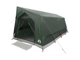 Tente tunnel, tente de camping 6 personne vert armée polyester et acier