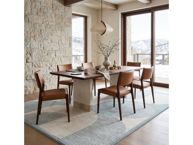  Tapis doux à relief géométrique bleu et écru 120x170  - Conforama R