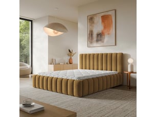 Lit coffre 180x200 cm <strong>MASSENO</strong>  <strong></strong> coloris bois clair