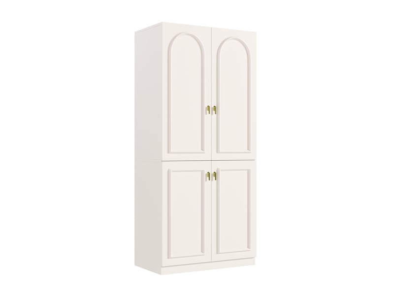  Armoire 90 x 48 x 200 cm avec 2 penderies et 3 compartiments, meuble haut multifonction à portes battantes, rangement moderne pour chambre ou chambre d’enfant - blanc OPULERANE TRADING LTD - Conforama A