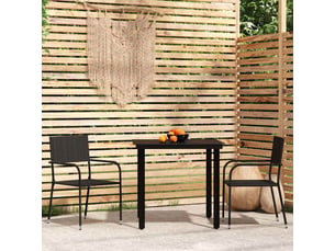 Ensemble à manger de jardin 3 pcs, salon de jardin, mobilier de salle à manger noir shl1475