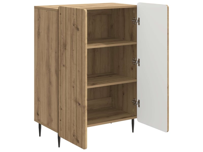  Buffet - bahut - meuble de rangement chêne artisanal 66 x 34,5 x 92 cm bois d'ingénierie  - Conforama E