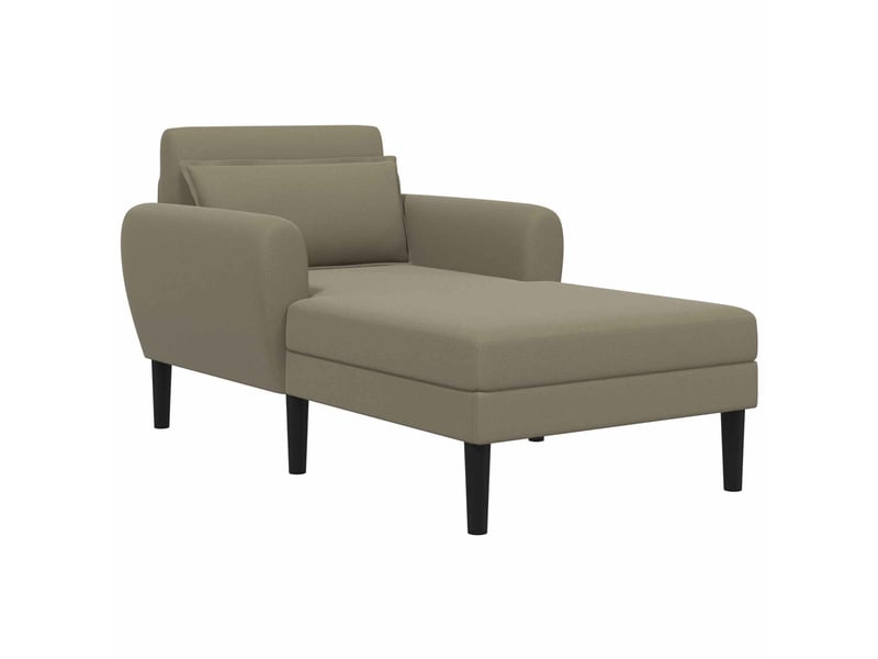  Vidaxl chaise longue kaki velours granuleux  - Conforama D