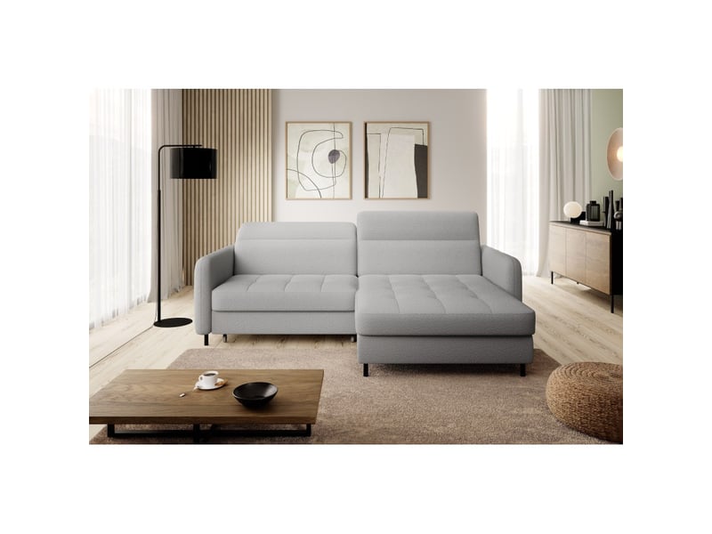  Canapé d'angle collection goumsi coloris gris clair  - Conforama E