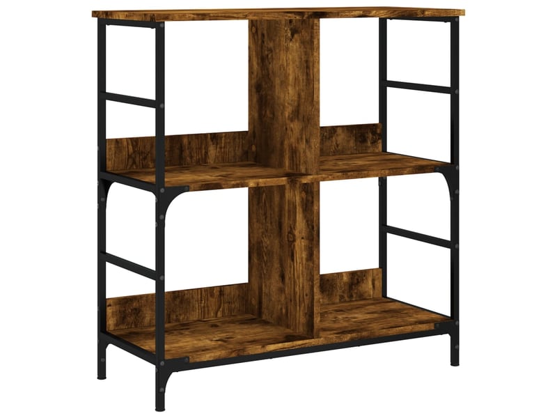  Bibliothèque, étagère de rangement chêne fumé 78,5x33x82 cm bois d'ingénierie  - Conforama A