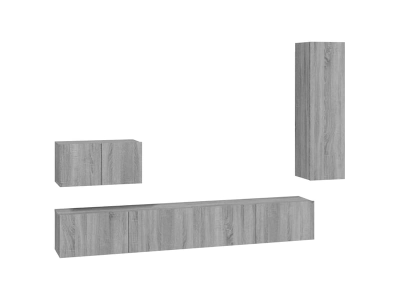 Ensemble de meubles tv 4 pcs sonoma gris bois d'ingénierie shl68739  - Conforama A