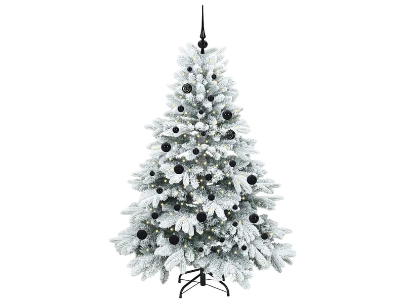 Sapin de noël - arbre de noël artificiel avec 150 led blanc 150 cm pe et pvc - Conforama C