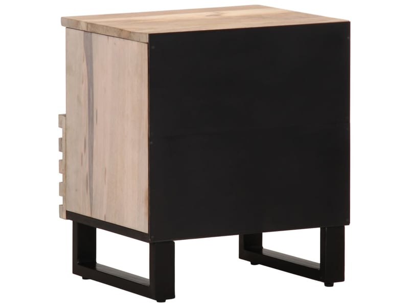  Table de chevet - cabinet de chevet - table de nuit 40x34x46 cm bois de manguier massif blanchi  - Conforama D