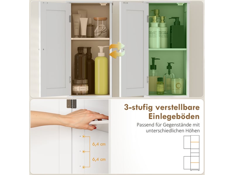  Colonne de salle de bain 2 portes et niches mdf blanc 30 x 30 x 170 cm  - Conforama E