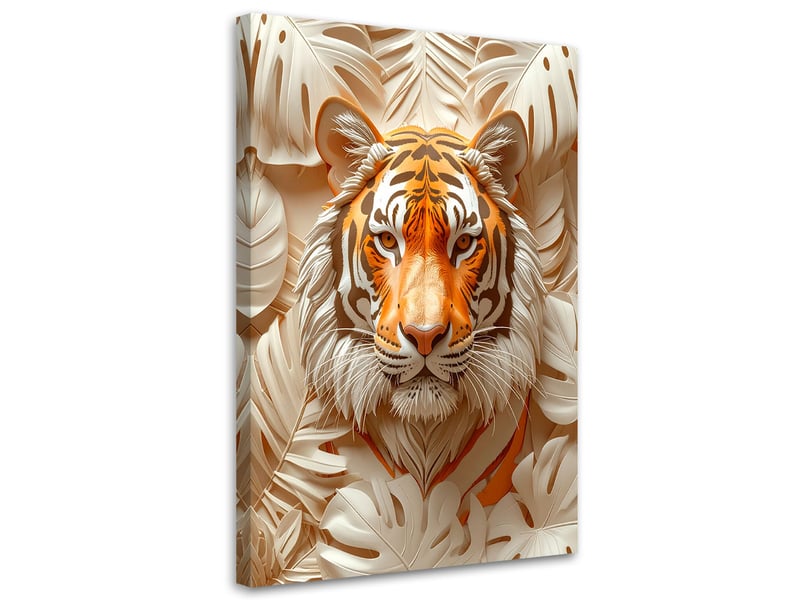  Tabelau sur toile, tigre d'une composition en relief moderne 70x100 1334481961 - Conforama A