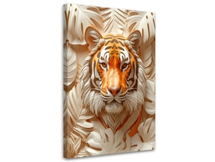 Tabelau sur toile, tigre d'une composition en relief moderne 70x100